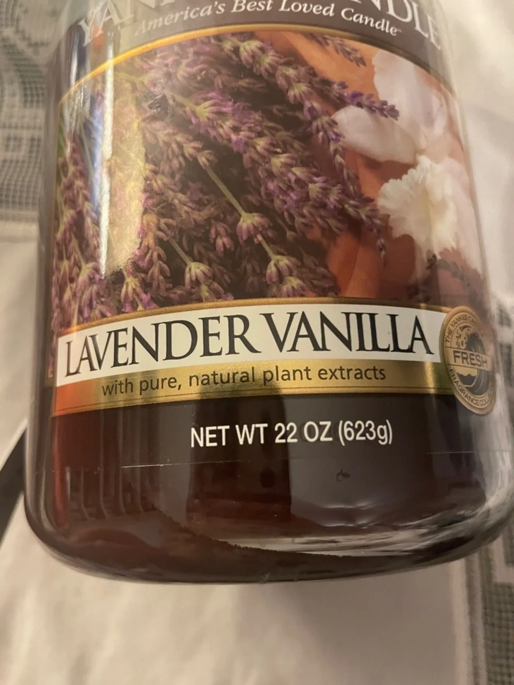 Retired Yankee Candle Lavender Vanilla Jar Candle - Deep Purple Wax 22oz large